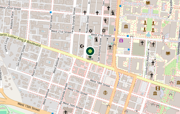 Standard road map thumbnail of Halstead Co-op located at 1905 Nueces St, Austin, TX 78705