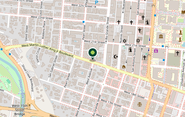Standard road map thumbnail of Opsis Co-op located at 1906 Pearl St, Austin, TX 78705